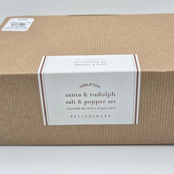 Pottery Barn Santa & Rudolph Salt and Pepper Shaker Set Holiday Christmas - Picture 2 of 3